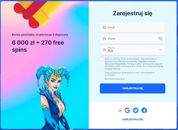 Rejestracja w kasynie Ice