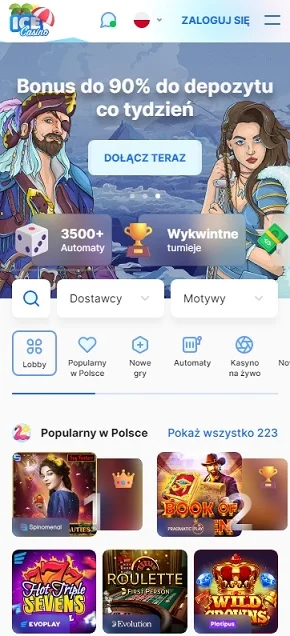 Dostosowana wersja dla telefonów Ice Casino