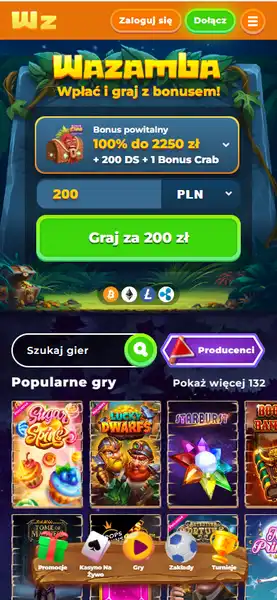 Wazamba Kasyno na Smartfony