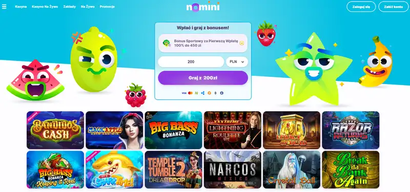 Widok Strony Głównej Kasyna Nomini