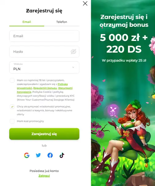 Registration Page Kasyno Verde Online